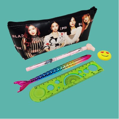 Parteet Stationery Pencil Pouch Combo Art Polyester Pencil Box(Set of 5, Multicolor)