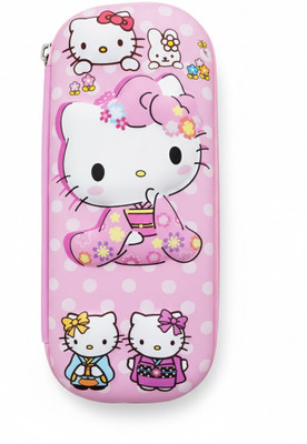 Aron Cartoon Kitty Art Polypropylene Pencil Box(Set of 1, Pink)