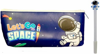TITIRANGI Astronaut theme Birthday Return Gift Set for Boys Space Pencil Case Pencil Pouch for Kids Party Favour Gift with Pen pencil eraser scale & Key Chain for Kids Art Artificial Leather Pencil Box(Set of 1, Multicolor)