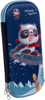 CANTWELL Panda Nature Art Canvas Pencil Box(Set of 1, Multicolor)