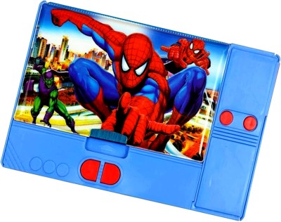 A Little Swag Jumbo SpiderMan Pencil Box 6 Hidden Pocket Art Plastic Pencil Box(Set of 1, Blue)