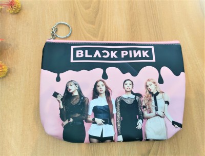 Paper Bear Black Pink Pouch Art EVA Pencil Box(Set of 1, Pink)