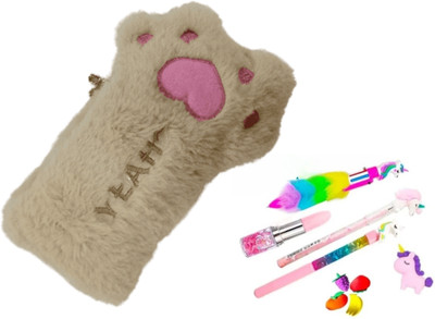 Lata Cat paw. Design. Art Polyester Pencil Box(Set of 6, Multicolor)