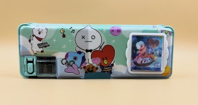 Paper Bear BT21 BT21 Art Plastic Pencil Box(Set of 1, Green)