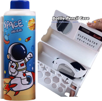 Saputra Bottle shape pencil box girls compass box girls mathematical boxes for boys compass space Art Plastic Pencil Box(Set of 1, Blue)
