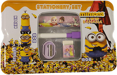 Abhinandan Decors Geometry box With Pencil Smart box Art Plastic Pencil Box(Set of 1, Yellow)