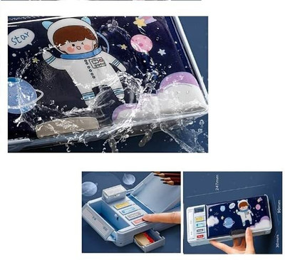 jiya collaction KBX-7069 SPACE ASTRONAUT Art Plastic Pencil Box(Set of 1, Blue)