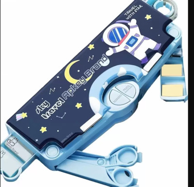 FATFISH ASTRONOUT Unicorn Art Plastic Pencil Box(Set of 1, Blue)
