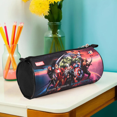 DISNEY Pencil Pouch Marvel Avengers Print Art Canvas Pencil Box(Set of 1, Black)