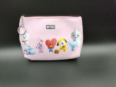 Paper Bear BT21 BTS Pouch Art EVA Pencil Box(Set of 2, Pink)