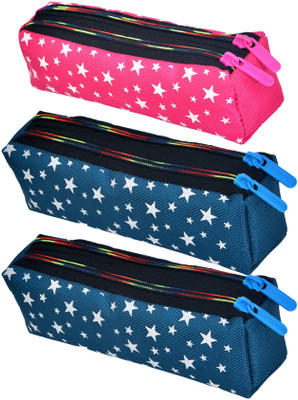 KUBER INDUSTRIES Pencil Boxes Pencil Box Art Canvas Pencil Boxes(Set of 3, Multicolor)