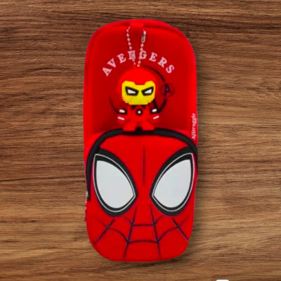 RMS Collections Spiderman Spiderman Art Artificial Leather Pencil Box(Set of 1, Red)