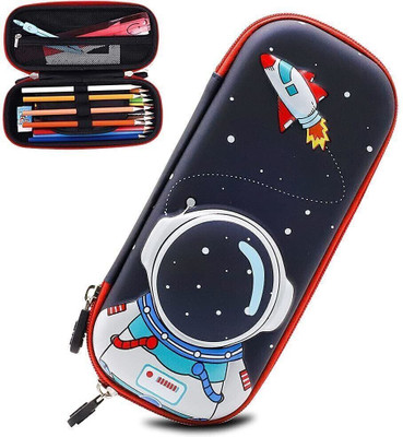 HASTHIP 123 Three-layer classification design, independent large pen slot, front pocket mesh pocket, easy access, large capacity 230mm * 100mm. Art EVA Pencil Box(Set of 1, Black)