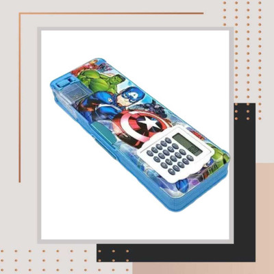 Alpha tech School Compaas Box Two Type Art Plastic Pencil Box(Set of 1, Blue)