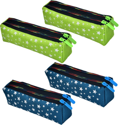 KUBER INDUSTRIES Pencil Boxes Pencil Box Art Canvas Pencil Boxes(Set of 4, Multicolor)