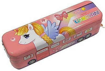 cassava 1 Unicorn Art Metal Pencil Box(Set of 1, Multicolor)