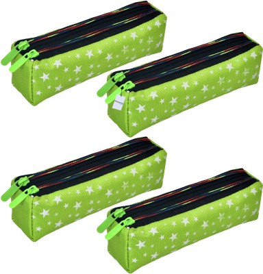 HOMESTIC Pencil Boxes Star-Design Art Canvas Pencil Boxes(Set of 4, Green)