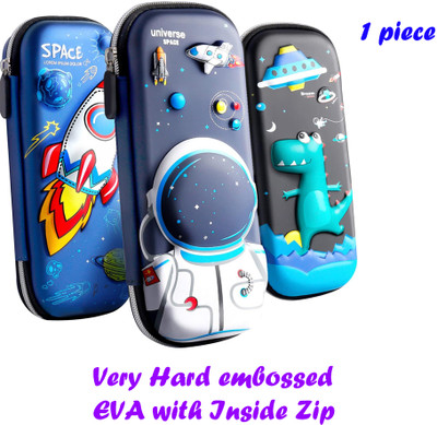 AncientKart Space kids embossed Art EVA Pencil Box(Set of 1, Multicolor)