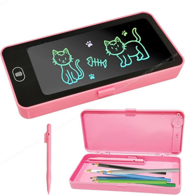 Bazaar LCD Writing Tablet Pencil Box 1 Art Plastic Pencil Box(Set of 1, Multicolor)
