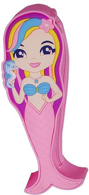 CherryBox N/A Mermaid Art Polyester Pencil Box(Set of 1, Pink)