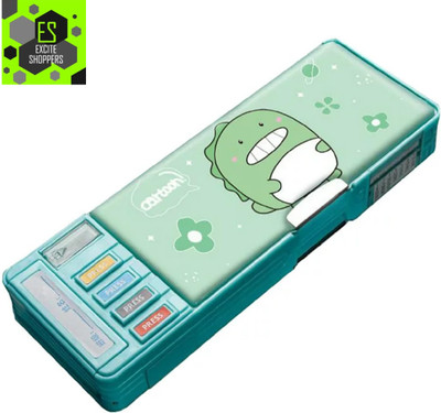 Excite Shoppers Quality Multi functional Dinosaur Pencil Box For Kids Dinosaur Art Plastic Pencil Box(Set of 1, Green)