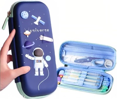 AR Jouiet Mansion Astronaut 3D Art EVA Pencil Box(Set of 1, Blue)