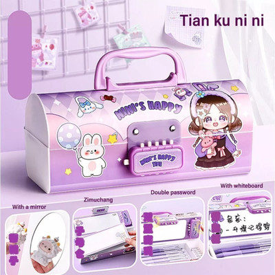 radhey preet Most Popular & Trending Girl Print Password Protected Pencil Case With Suitcase Style Made From Heavy Quality For Boy & Girl RP1209(45) Art Plastic Pencil Box(Set of 1, Multicolor)