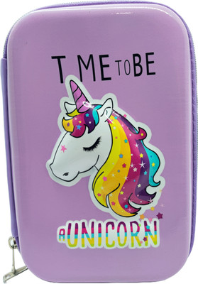 SKutir Embossed 3D Unicorn Art EVA Pencil Box Unicorn Art EVA Pencil Box(Set of 1, Purple)