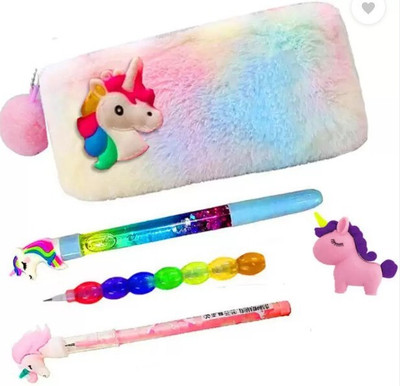 FATFISH Unicorn Unicorn Art EVA Pencil Box(Set of 5, Multicolor)