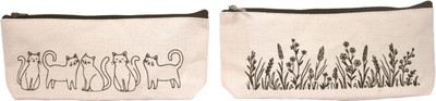 Daffodil Jute Multi Utility Pouch Printed Pouch Pencil Box for Kids Pouch(Pack of 2)