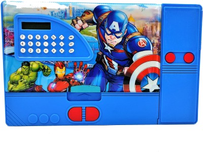 Paper Bear Avenger Avenger Art Plastic Pencil Box(Set of 1, Blue, Red)