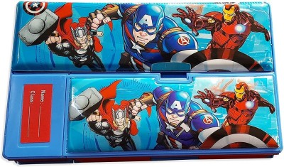 DL MART Multifunction Big Size Jumbo Avenger Theme Pencil case 1 Art Plastic Pencil Box(Set of 1, Dark Blue)