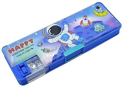 Teakwood Space Space Art Plastic Pencil Box(Set of 1, Blue)