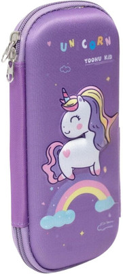 VOXEL Unicorn Nature Art Canvas Pencil Box(Set of 1, Multicolor)