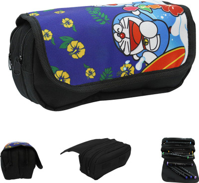 Climberty Signature Cartoon Art Polyester Pencil Box(Set of 1, Black)
