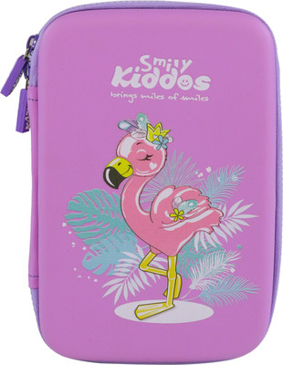 smily kiddos Single compartment Flamingo Theme Art EVA Pencil Box(Set of 1, Purple)