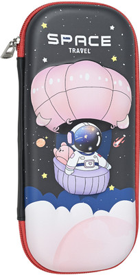 KYLO Signature Astronut in Hot air Baloon Art EVA Pencil Box(Set of 1, Black)