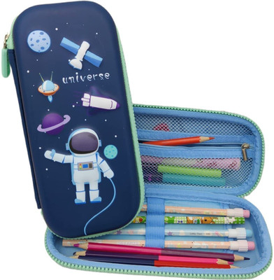 TNEMEC Art Set Astronaut Theme Art Polyester Pencil Box(Set of 1, Blue)