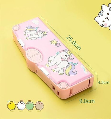 Mahaveer Enterprises 123 UNICORN Art Plastic Pencil Box(Set of 1, Pink)