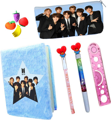Neel BTS ARMY Team Stationery Collection Gift Set for Kids-Diary/Pouch/Pencil/Eraser