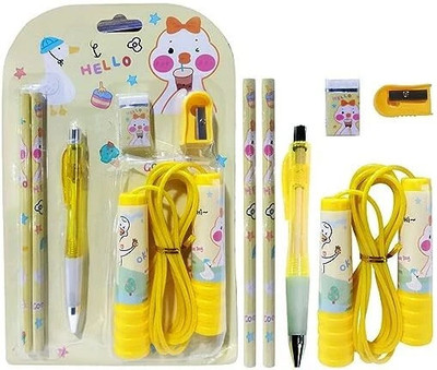 Teakwood Duck Duck Art Plastic Pencil Box(Set of 1, Yellow)