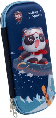 VOXEL Panda Nature Art Canvas Pencil Box(Set of 1, Multicolor)