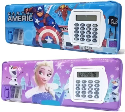 vvn Avenger + Frozen Trandy Art Plastic Pencil Box(Set of 2, Multicolor)