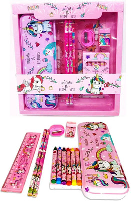 Absolute Evolution Unicorn Unicorn Art Metal Pencil Box(Set of 12, Pink)