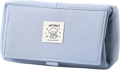 Zaoeri Buddy Plain Solid Color Art Canvas Pencil Boxes(Set of 1, Blue)