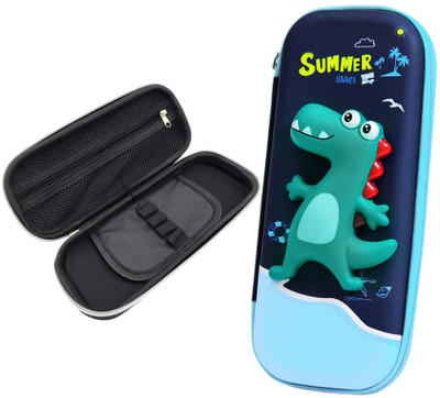Arizuul Dinosaur Figure Series Dinosaur, Summer Themed Art EVA Pencil Box(Set of 1, Multicolor)