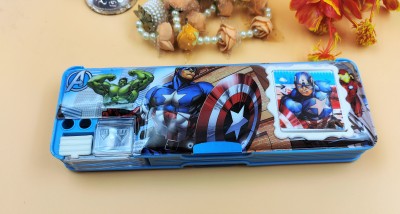 Paper Bear Avenger Avenger Art Plastic Pencil Box(Set of 1, Blue)