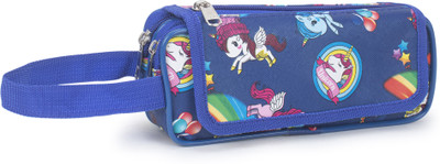 Sanjis Enterprise 2 Portable Pencil Bag, Pen Case for Middle High College School & Office Art Polyester Pencil Box(Set of 1, Blue)