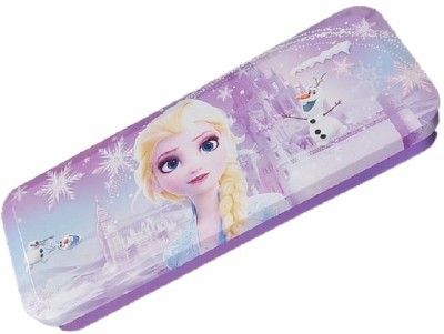 AuM Multilevel Storage Frozen Art Metal Pencil Box(Set of 1, Purple)