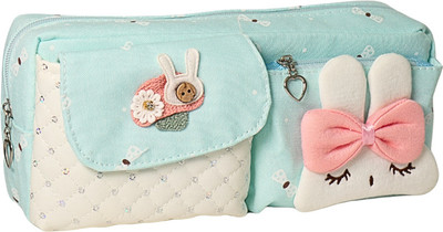 right pouch No Art Polyester Pencil Box(Set of 1, Blue)